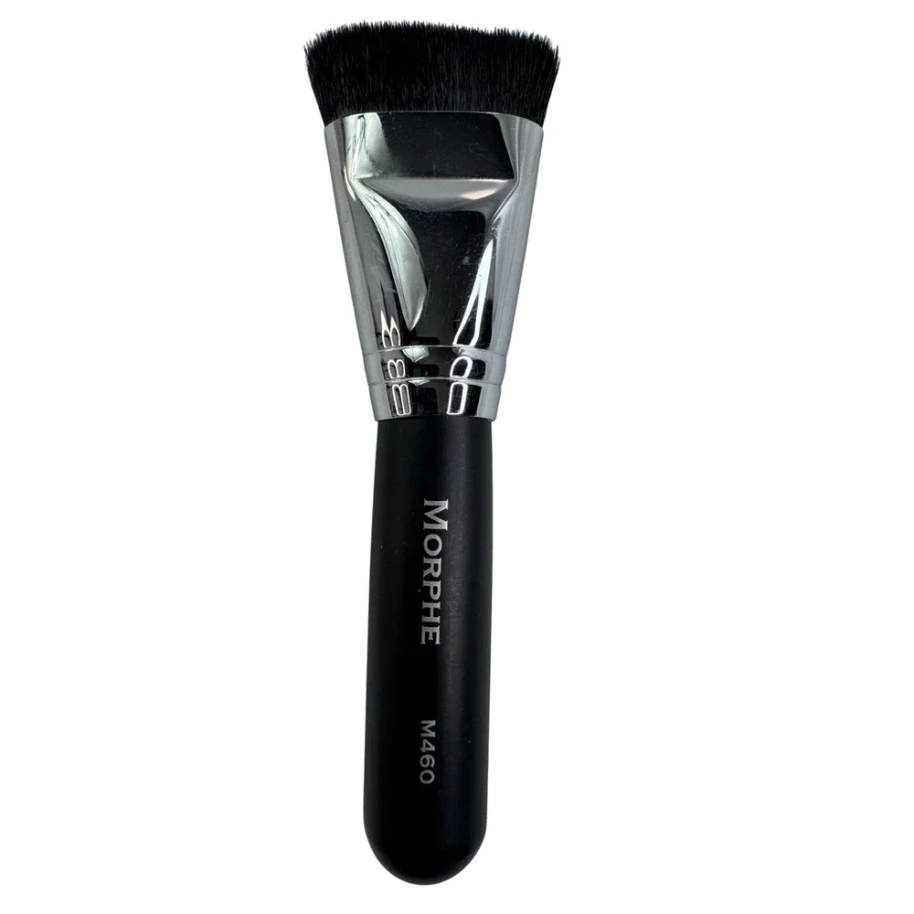Morphe M460 Flat Contour Brush Black Silver Synthetic Bristles Sculpting Tool